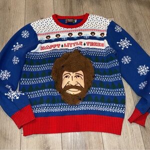 Spencer’s Bob Ross “Happy Little Trees” Light-Up Christmas Sweater – XL Tested!